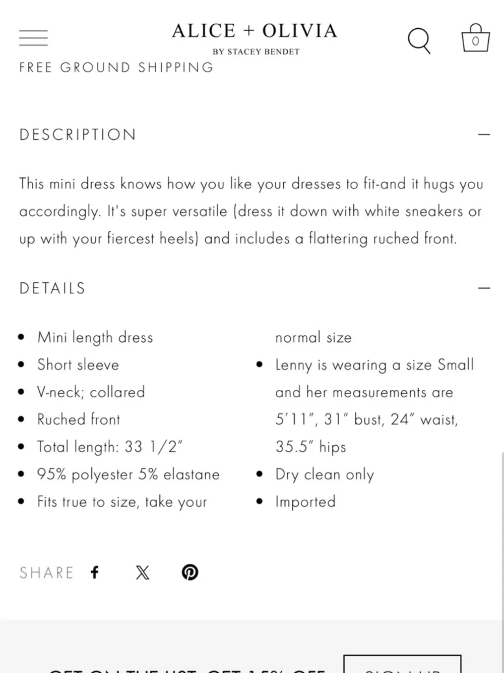 NWT Alice and Olivia Marsha Black Ruched Front Polo Mini Dress Size Medium - Picture 2 of 12